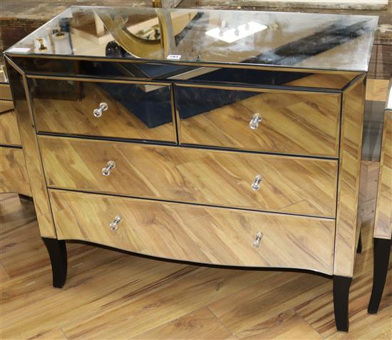 A mirrored chest of drawers W.96cm